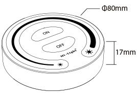 MiBoxer Draai Muurbediening Single Color, 1-Zone, Zwart, 2.4Ghz - FUT087B, foto 6 van 6