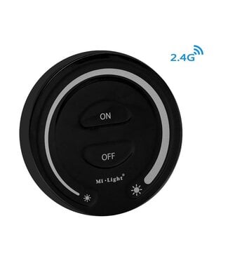 MiBoxer Draai Muurbediening Single Color, 1-Zone, Zwart, 2.4Ghz - FUT087B