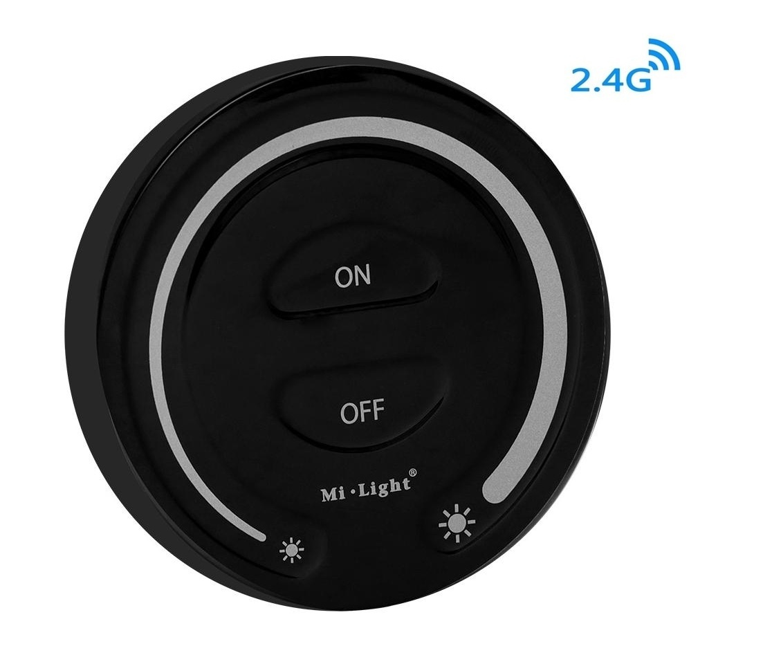 MiBoxer Draai Muurbediening Single Color, 1-Zone, Zwart, 2.4Ghz - FUT087B