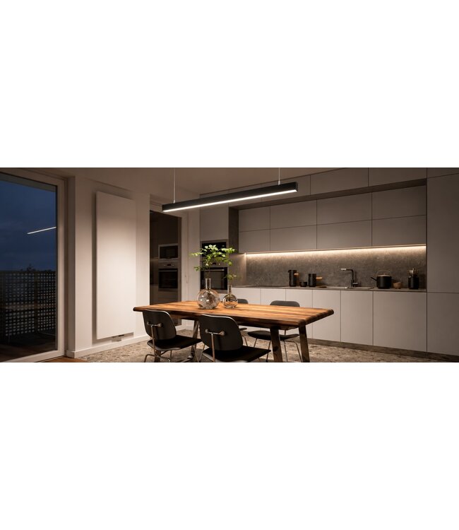 LED Linear Lamp 202cm, 96w, 12000 Lumen (125lm/w), Zwartkleurige Behuizing, 3 Jaar garantie