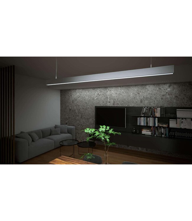 LED Linear Lamp 202cm, 96w, 12000 Lumen (125lm/w), ALU-kleurige Behuizing, 3 Jaar garantie