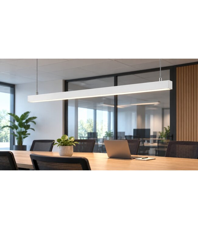 LED Linear Lamp 202cm, 96w, 12000 Lumen (125lm/w), WIT-kleurige Behuizing, 3 Jaar garantie