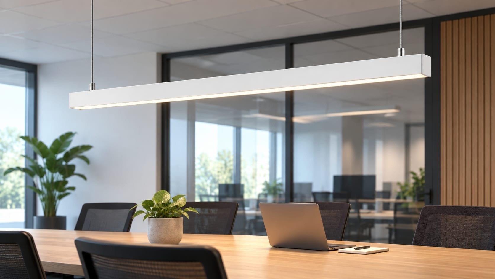 LED Linear Lamp 202cm, 96w, 12000 Lumen (125lm/w), WIT-kleurige Behuizing, 3 Jaar garantie, foto 2 van 6