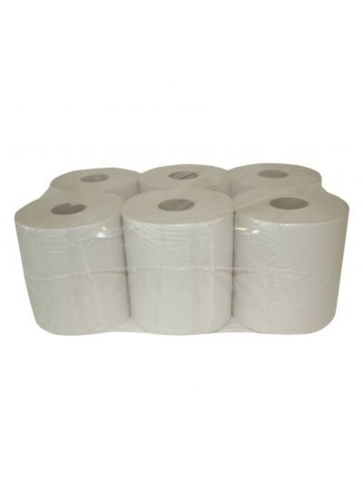 Eigen merk Poetsrollen Midi, 6x 300M, 1-laags, recycled wit