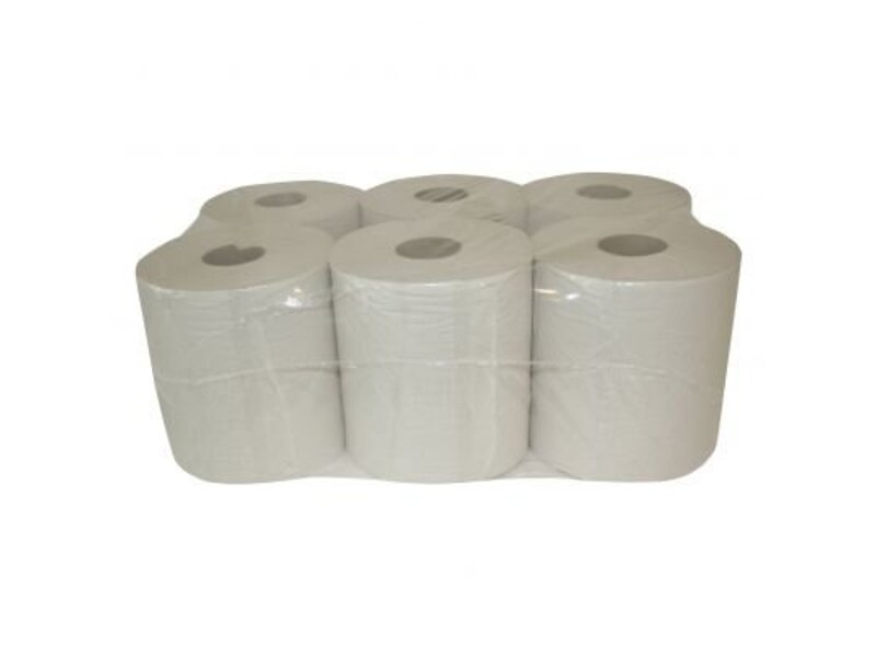 Eigen merk Poetsrollen Midi, 6x 300M, 1-laags, recycled wit