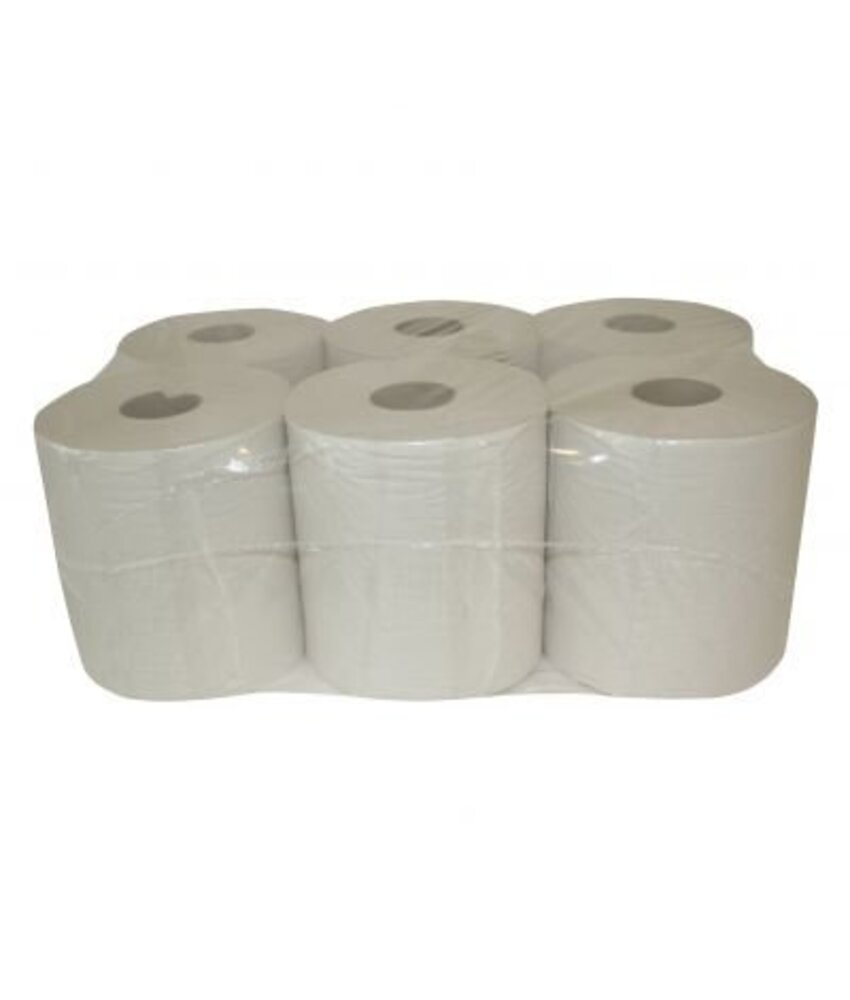 Eigen merk Poetsrollen Midi, 6x 300M, 1-laags, recycled wit