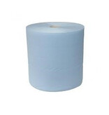 Eigen merk Industrierollen, 1000 vel, 37cm, 3-laags, cellulose, blauw, 1 rol