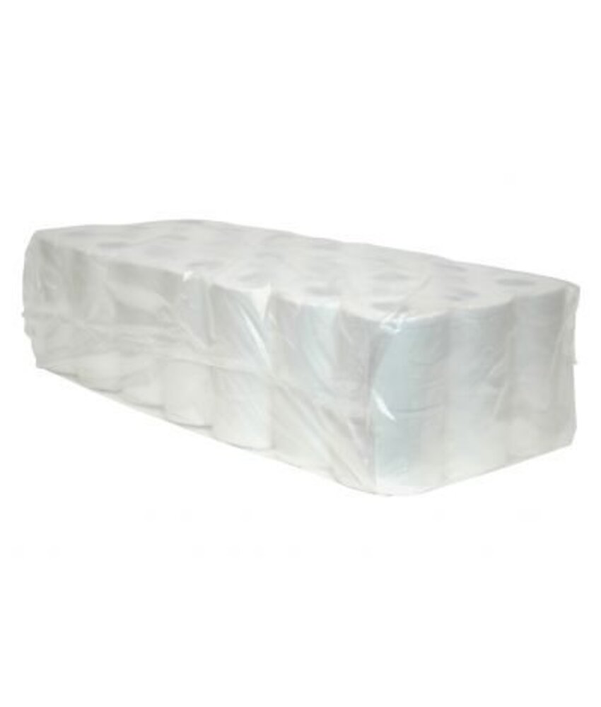 Eigen merk Toiletpapier Traditioneel, 400 vel, 2-laags, recycled tissue wit, 40 rollen