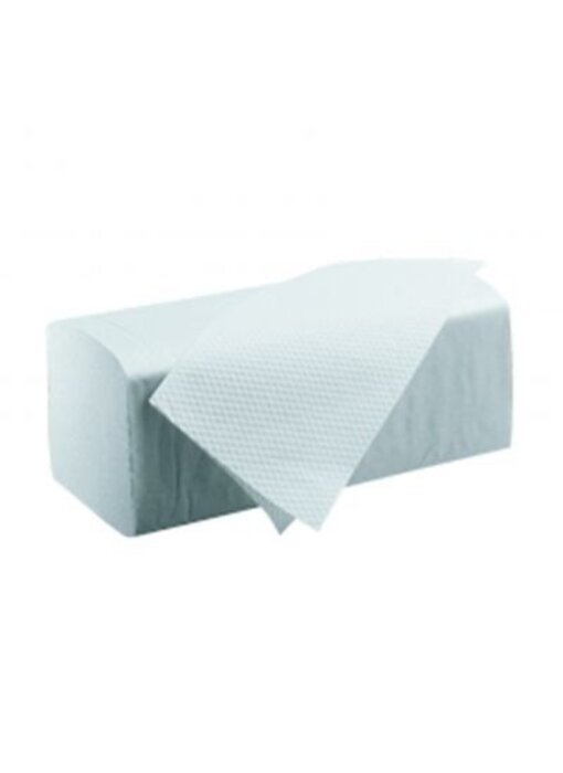 Eigen merk Vouwhanddoekjes Z-vouw, 2-laags, recycled tissue wit, 3200 stuks