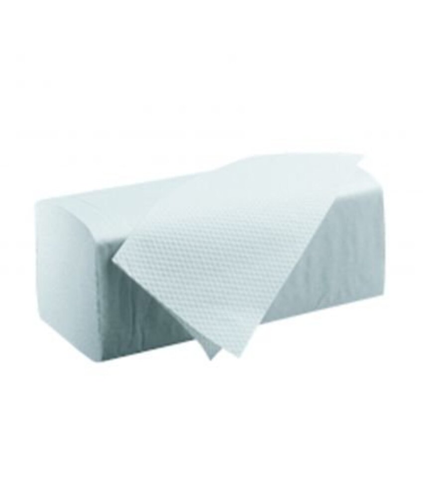 Eigen merk Vouwhanddoekjes Z-vouw, 2-laags, recycled tissue wit, 3200 stuks