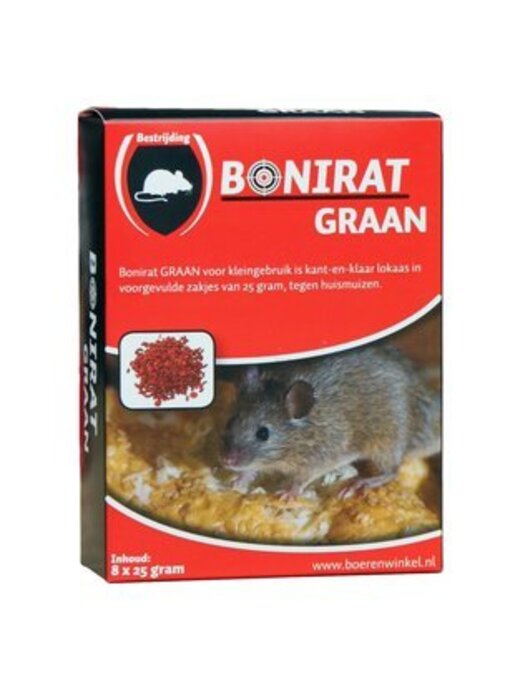 Bonirat Bonirat muizenlokaas graan 8x25gr.