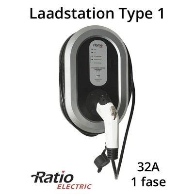 Ratio EV Home Box Laadstation type 1, 1 fase 32A, rechte laadkabel
