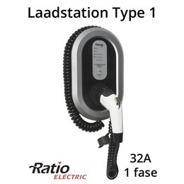 Ratio EV Home Box Laadstation type 1, 1 fase 32A, laadkabel spiraal