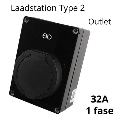 EO Laadstation type 2 Outlet 32A Zwart