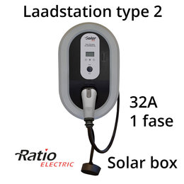 Ratio Solar Box 32A 1 fase met 5 meter vaste laadkabel type 2