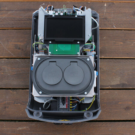 Alfen  Eve Double Pro-line - 3 x 32A (22kW) - 2 Sockets - RFID - E-Flux - 2 voedingskabels - Grijs