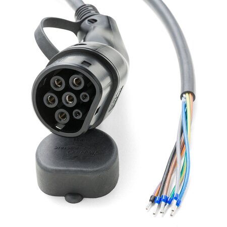 Ratio E-Line Laadkabel Type 2 naar open einde - 3x16A - 4 meter - Coiled