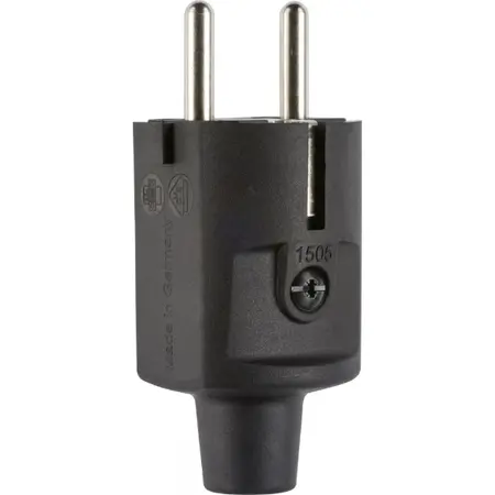 ABL Compact geaarde stekker schuko TPE zwart IP20 type 1505