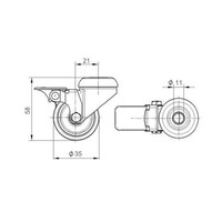 thumb-Livello zwenkwiel 35mm verzinkt 3PU boutgat met rem-2