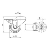 thumb-FARO zwenkwiel 50mm verzinkt 3PU boutgat met rem-2