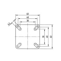 thumb-TENTE zwenkwiel RVS 75 7TPKO plaat met rem-4