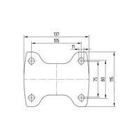 thumb-TENTE Bokwiel rubber 160 3SO plaat-3