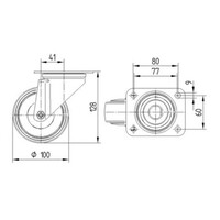 thumb-TENTE Zwenkwiel rubber 100 3SO plaat-3