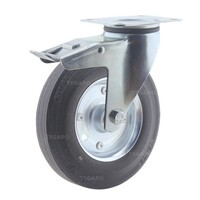thumb-TENTE Zwenkwiel rubber 200 3SO plaat met rem-1
