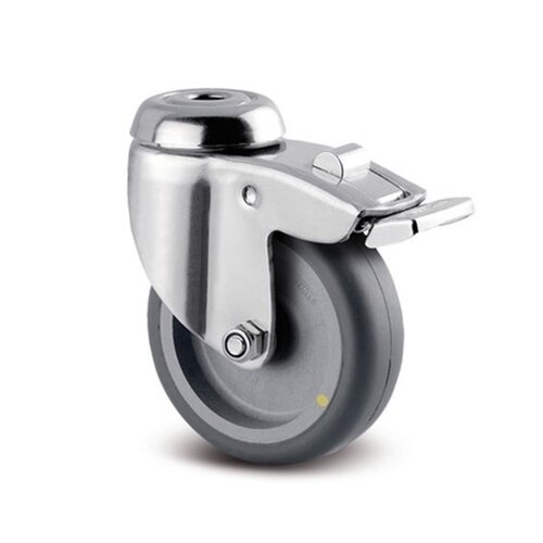 TENTE zwenkwiel RVS 125 7TP boutgat met rem 