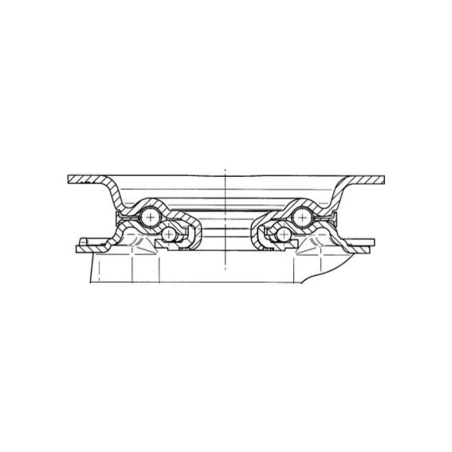 TENTE Zwenkwiel RVS 200 elastisch rubber KO plaat-3