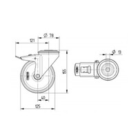thumb-TENTE Zwenkwiel rubber 125 3SO boutgat met rem-2