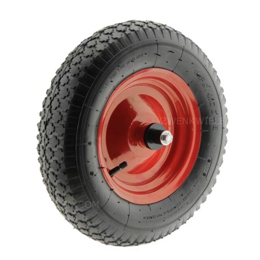 Kruiwagenwiel luchtband metaal met as 125mm (meest gekozen)-1