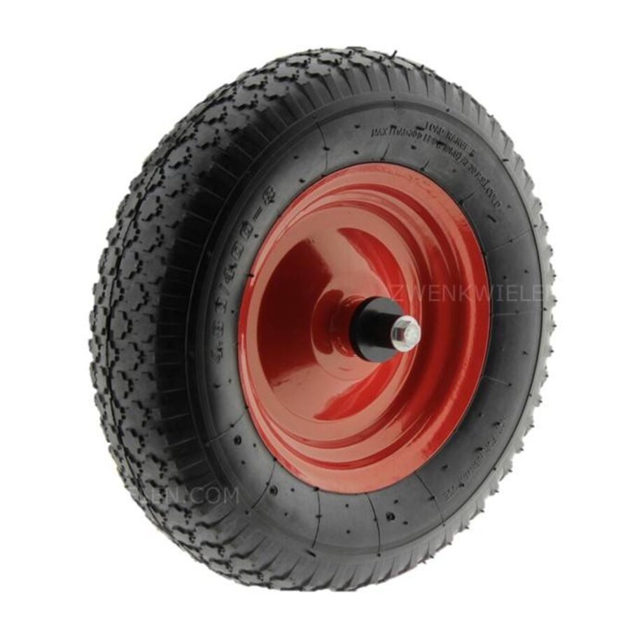 Kruiwagenwiel luchtband metaal met as 125mm (meest gekozen)-2