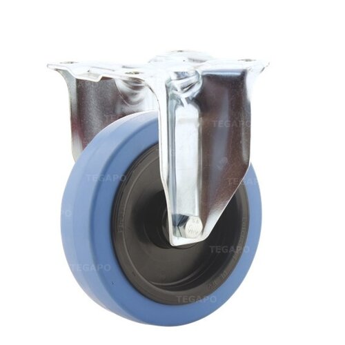 TENTE bokwiel elastisch rubber blauw 125 3KO plaat 