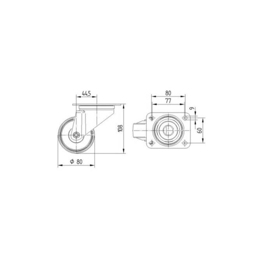 TENTE Zwenkwiel RVS 80 synthetisch hittebestendig plaatbevestiging-3