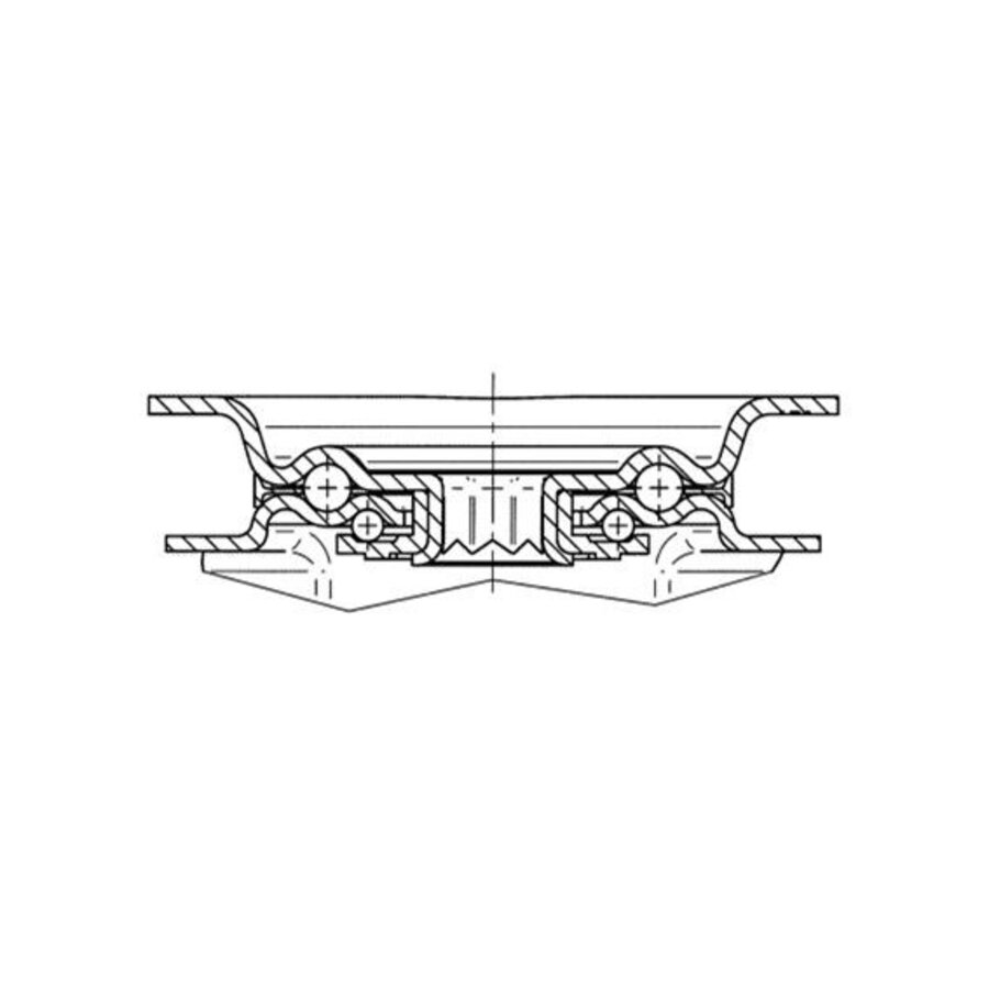 TENTE Zwenkwiel rubber 80 3KA plaat met rem-4