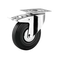 thumb-TENTE Zwenkwiel rubber 125 3KA plaat met rem-1