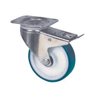 thumb-TENTE Zwenkwiel RVS 160 nylon NOC blauw plaatbevestiging met rem-1