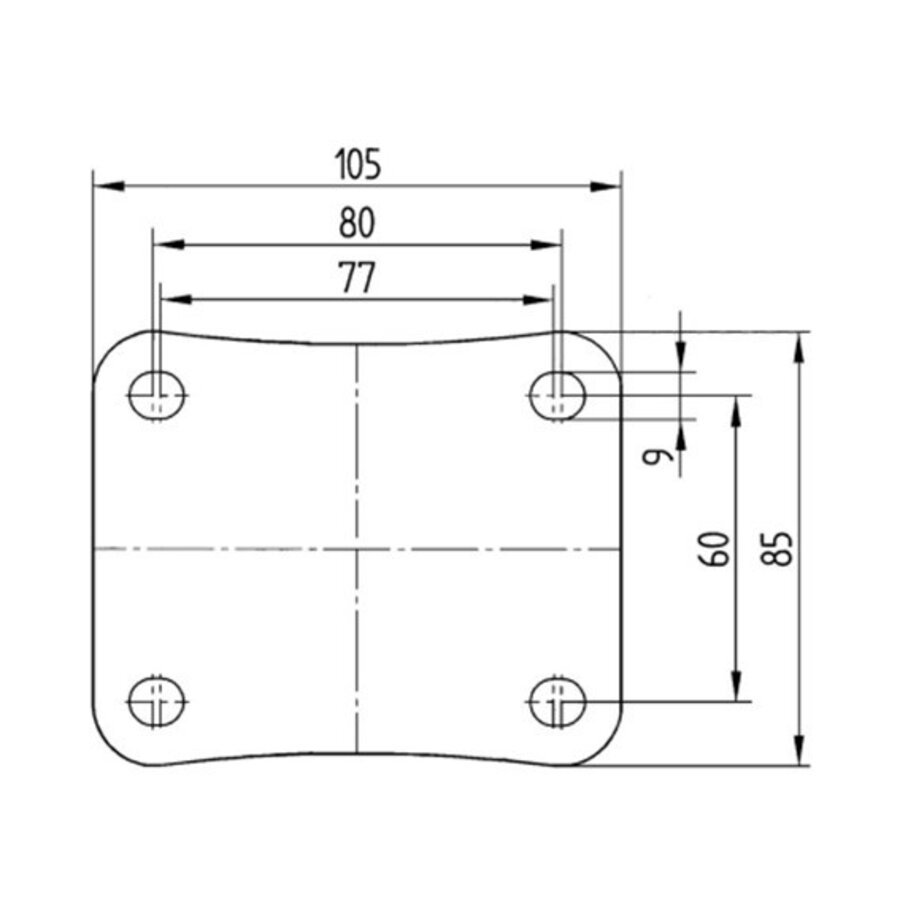 TENTE zwenkwiel polyurethaan 100 5SO plaat-3