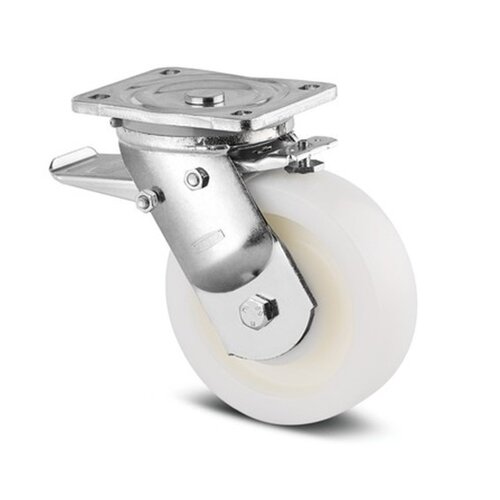 TENTE Zwenkwiel nylon Xtreme 250 6NO plaat met rem 