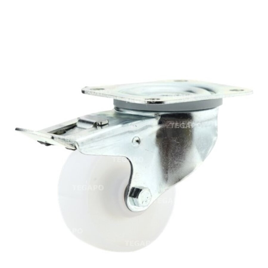 TENTE zwenkwiel nylon 3NO 80mm plaat met rem-1