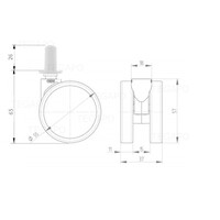 thumb-PPPU wiel 55mm plug rond kunststof 13mm-2