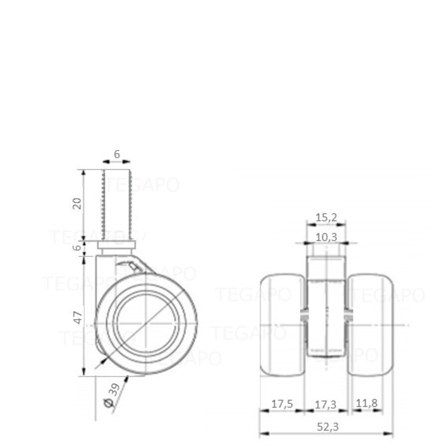 PATPHIGH wiel 39mm bout M6x20-2