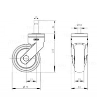 thumb-SYTP zwart afdekkap wiel 75mm stift 10mm (30)-2