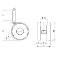 thumb-PAPU HIGH wiel 75mm bout M8x30-3
