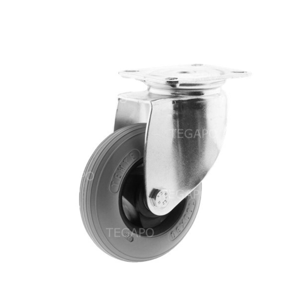 TENTE zwenkwiel unilast rubber 100 3KS plaat-1