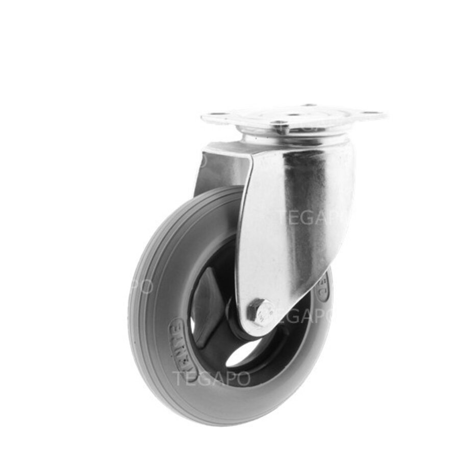 TENTE zwenkwiel unilast rubber 125 3KS plaat-1