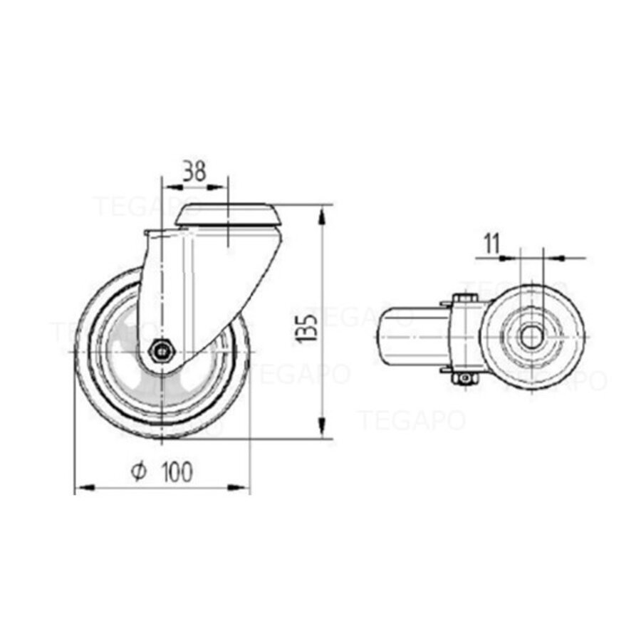 TENTE zwenkwiel unilast rubber 100 3KS boutgat-2