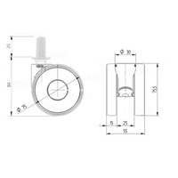 thumb-PAPU HIGH wiel 75mm plug rond kunststof 13mm-3
