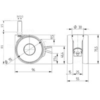 thumb-PAPU HIGH wiel 75mm bout M10x15 met rem-3